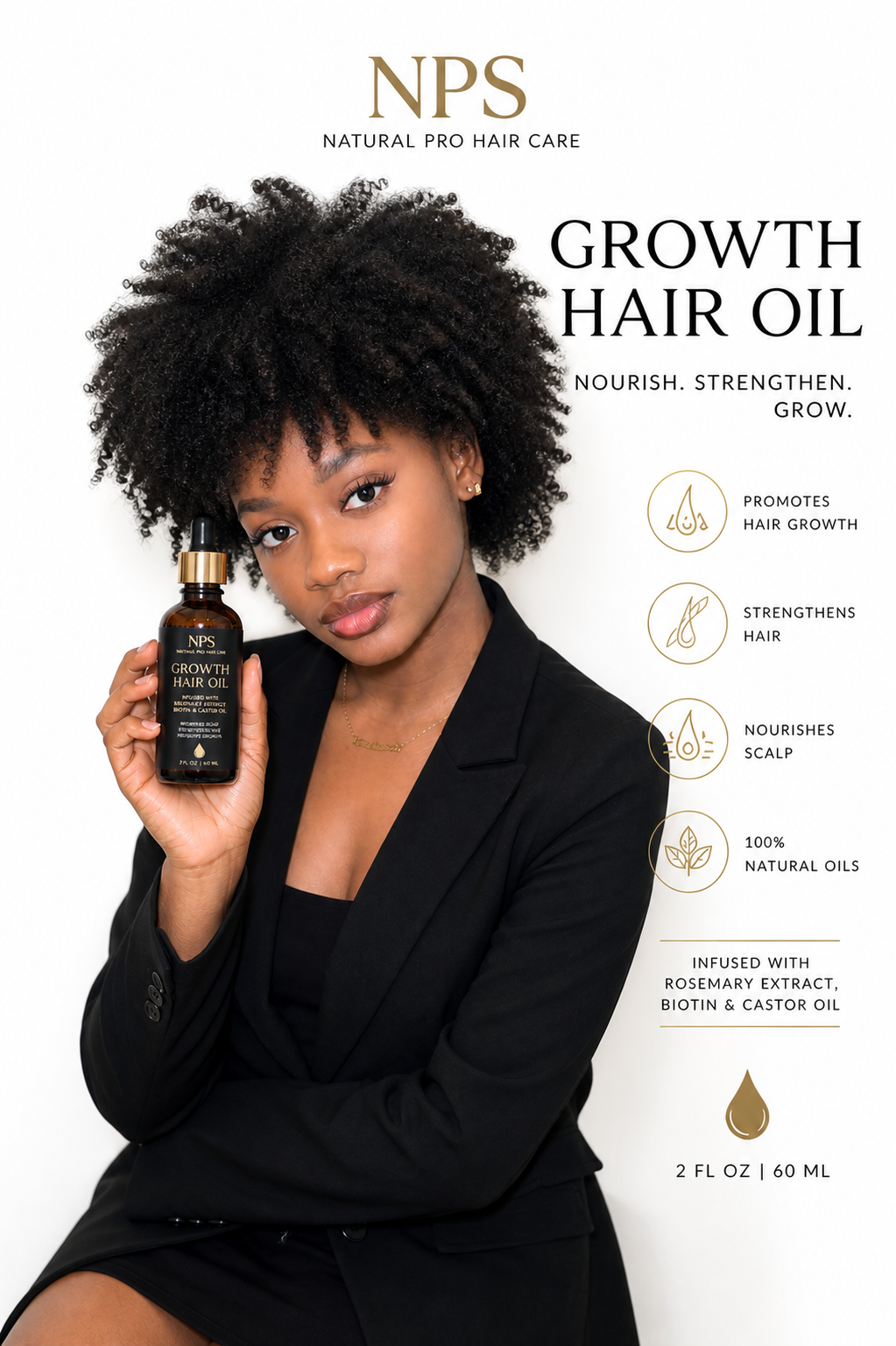 Natural Curly Hair Oil – Growth & Deep Hydration