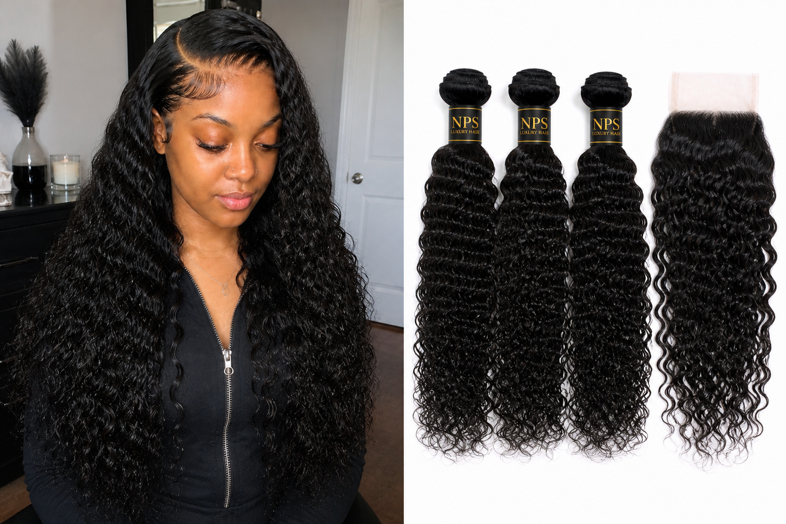 NPS Deep Wave Hair Bundles – 100% Virgin Human Hair (14”-26”)