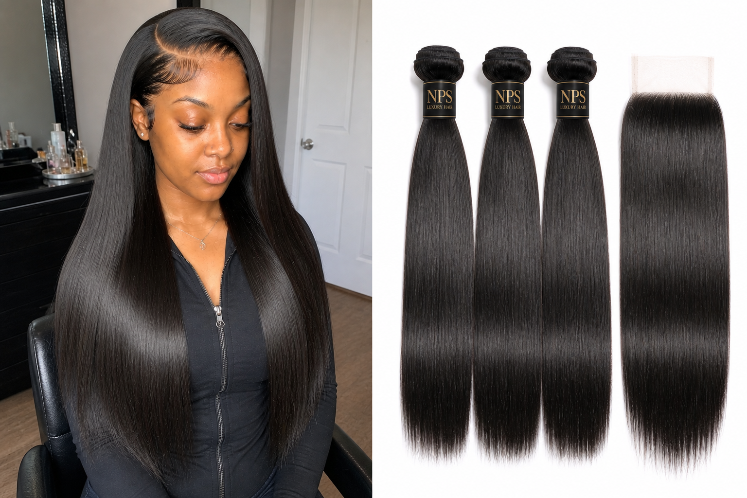 NPS Straight Hair Bundles – 100% Human Hair Extensions