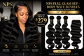 NPS Full Glam Set – Body Wave Bundles (22” 24” 26”) 100% Virgin Human Hair